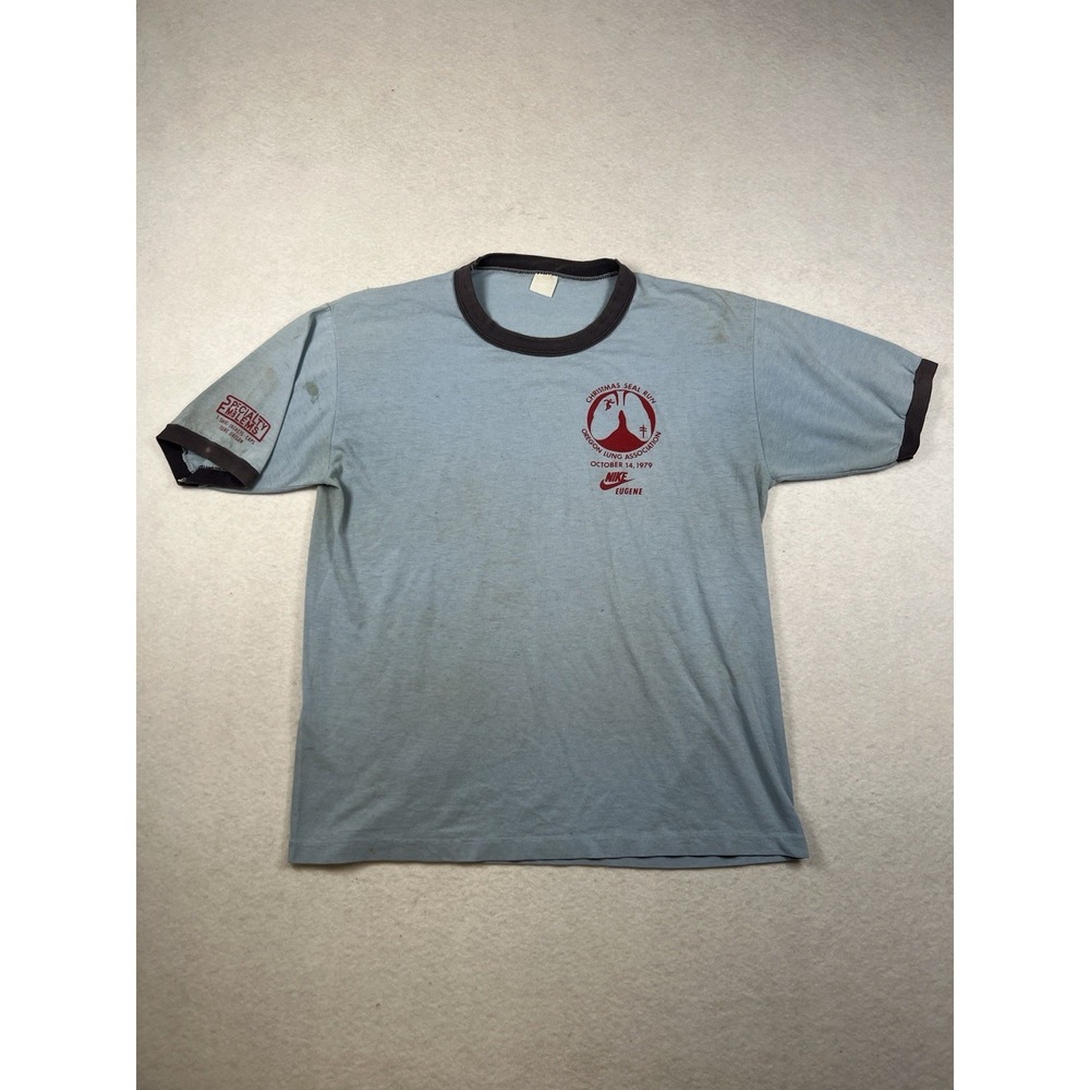 Rare Vintage Nike‎ Christmas Seal Run Oregon Lung Association Ringer 1979 Eugene